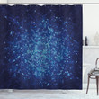 Pixel Mosaic Depth Dark Blue 3d Printed Shower Curtain Bathroom Decor