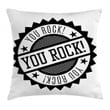 Ruffled Edges Stars Circle You Rock Art Printed Cushion Cover