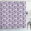Petals Curves Purple Flower Pattern Shower Curtain Home Decor