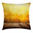 Empty Tabletop And Wheat Printed Cushion Cover
