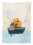 Fisher Man Hobby Printed Tablecloth Home Decor
