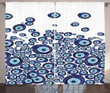 Blue Beads Luck Pattern Window Curtain Home Decor