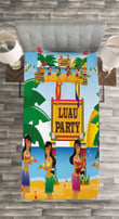 Luau Party Dance 3D Printed Bedspread Set