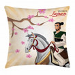 Medieval Man On A Horse Art Pattern Printed Cushion Cover