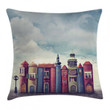 City Of Old Books Birds Art Pattern Printed Cushion Cover