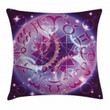 Zodiac Signs Circle Space Art Printed Cushion Cover
