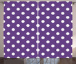 White Polka Dots Retro Purple Pattern Window Curtain Home Decor