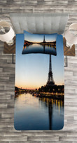 Eiffel Tower At Twilight 3D Printed Bedspread Set