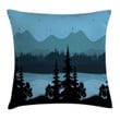 Mountain Lake Shore Night Background Pattern Cushion Cover