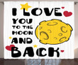 Romance On The Moon Love Pattern Window Curtain Home Decor