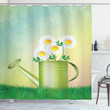 Watering Can Flowerpot Pattern Shower Curtain Home Decor