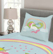 Dragon Unicorn Love 3D Printed Bedspread Set