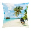 Exotic Maldives Sea Art Printed Cushion Cover