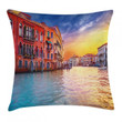 Venice Canal Sunset Art Printed Cushion Cover