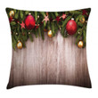 Wooden Rustic Xmas Art Pattern Printed Cushion Cover