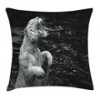Exotic White Tiger Art Pattern Printed Cushion Cover