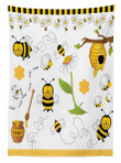 Bees Daisies Chamomile Printed Tablecloth Home Decor