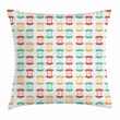 Apple Cores Retro Colors Art Pattern Printed Cushion Cover