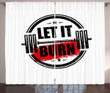 Strong Training Grunge Let It Burn Printed Window Curtain Home Decor