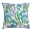 Flowers Leaves Ivy Ombre Pattern Printed Cushion Cover
