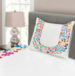 Colorful U Abc Pattern 3D Printed Bedspread Set