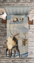 Reindeers Norway Caribou 3D Printed Bedspread Set