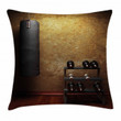 Gym Room And Dumbbells Art Printed Cushion Cover