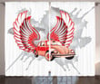 Vintage Car With Wings Pattern Window Curtain Home Decor