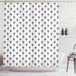 Black Minimalist Animals Printed Shower Curtain Bathroom Decor