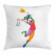 Jester With A Mask Funny Pattern Printed Cushion Cover