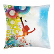Abstract Woman Circle Colorful Pattern Cushion Cover