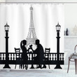Couple In Dinner Paris Pattern Shower Curtain Home Decor