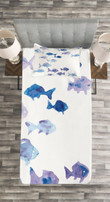 Watercolor Fishes 3D Printed Bedspread Set
