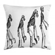 Evolution Theme Ape To Man Cushion Cover Home Decor