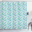 Blue Green Cacti Plants Pattern Green 3d Printed Shower Curtain Bathroom Decor