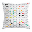 Hipster Triangles Colorful Pattern Printed Cushion Cover