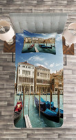 Gondolas Venetian Lagoon 3D Printed Bedspread Set