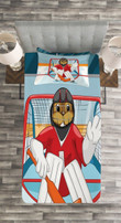 Cartoon Beaver Goalie 3D Printed Bedspread Set