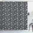 Greyscale Star Geometric Shapes 3d Printed Shower Curtain Bathroom Decor