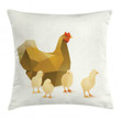 Polygonal Animal Chicken Art Pattern Printed Cushion Cover