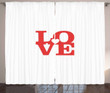 Valentines Day Romance Love White Printed Window Curtain Home Decor