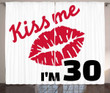 30th Birthday Kiss Pattern Window Curtain Home Decor