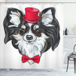 Puppy With Hat And Bow Shower Curtain Home Decor