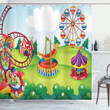 Circus And Theme Park Colorful 3d Printed Shower Curtain Bathroom Decor