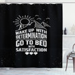 Make Up With Determination Black Pattern Shower Curtain Home Decor