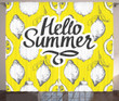 Retro Summertime Lemons Printed Window Curtain Home Decor
