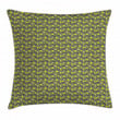 Flourishing Nature Themed Green Art Pattern Printed Cushion Cover