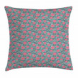 Waves And Roses Art Pattern Printed Cushion Cover