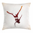 Silhouette Breakdancer White Background Printed Cushion Cover Home Decor
