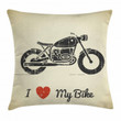 Grunge Flat Motorcycle Art Pattern Printed Cushion Cover